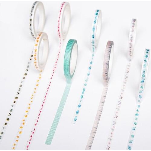 Washi Tape Masking Tape Kawaii Cartoon 5mm Slim Decorative Adhesive Tape For DIY Decoration Photo Album School