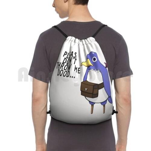I'Ll Throw You Anyway Backpack Drawstring Bags Gym Bag Waterproof Prinny Disgaea Makai Senki Disgaea Funny Geek Nerd
