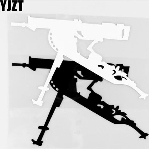 YJZT 10.9×15.1CM Heavy War Weapons Car Sticker Classic Vinyl Art Window Glass Decoration Decal Black / Silver 20C-0193
