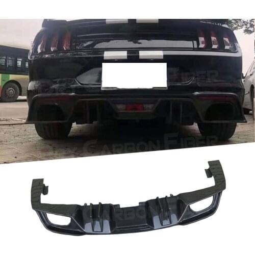 Carbon Fiber Rear Lip Diffuser Spoiler for Ford Mustang Coupe 2015 -2019 Rear Bumper Guard 4 Outlet Car Styling