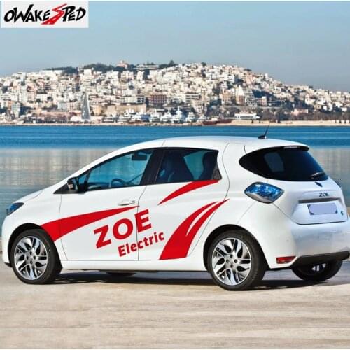 1sets Car Body Stripes Decor Stickers Racing Sport Styling For Renault ZOE Electricity Auto Door Both Side Vinyl Decals