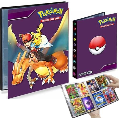 4 Pocket Pokemon Album Card Book Playing Game Card Livre Pokémon Map Holder Pikachu Collector Binder Folder Loaded List Kids Toy