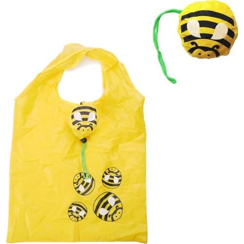 60PCS / LOT Cartoon Animal Shopping Bag Easy Folding Shopping Bag Women Portable Reusable Storage Bag