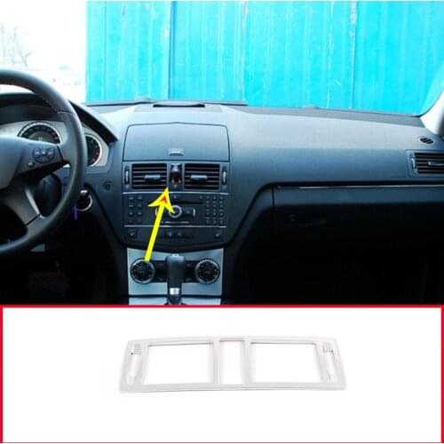 ABS Chrome Car Cente Console Air Conditioning Vent Frame Trim For Mercedes benz C Class W204 2007-2010 Accessories