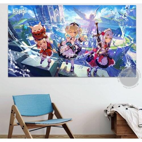 Anime Klee Genshin Impact Poster Pictures Home Manga Decoration Paintings Canvas HD Prints Wall Art Modular Living Room