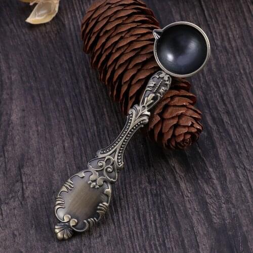 Antique Copper Spoon Delicate Fire Paint Sealing Wax Spoon For Melting Firing Stamp Envelopes Greeting Cards
