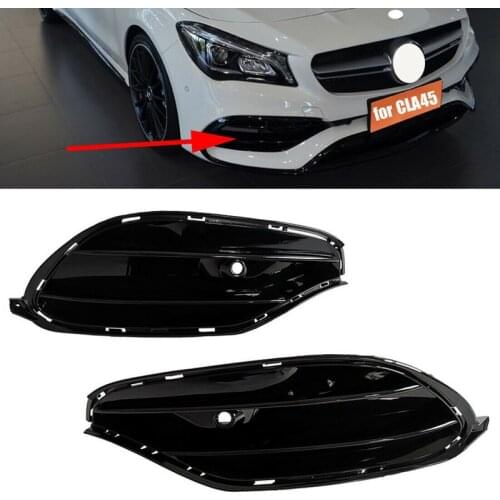 Car Front Bumper Grille Fog Light Cover Replace for Benz CLA W117 CLA 45 Sport 16-18
