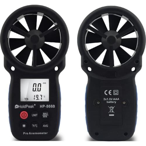 HoldPeak HP-866B Anemometer Digital Anemometer Wind Speed Measurement Wind Device Handheld with Carry Bag