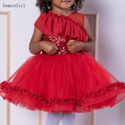 Baby Girl Tutu Tulle Dress 1 2 3 4 5 9 Years Birthday Sequined Children Princess Dress First Birthday Party Christening Gown