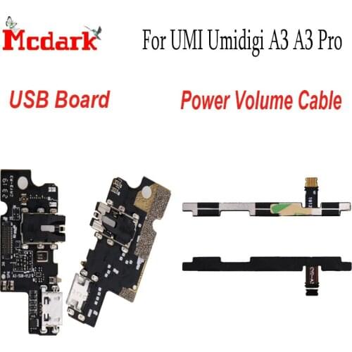 For UMI Umidigi A3 A3 Pro Micro Dock Connector Board USB Charging Port and Power Volume Cable Flex Cable Phone Repair Parts