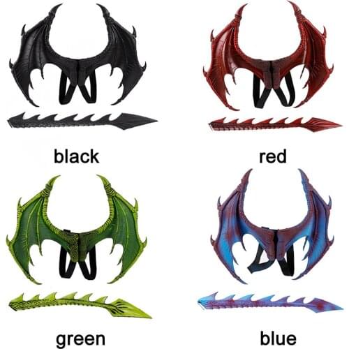 Carnival Dragon Cosplay Masks Halloween Wing Tail Christmas Scary Gift Kids Party Animal Demon Childrens Day Faucet Toys Sets