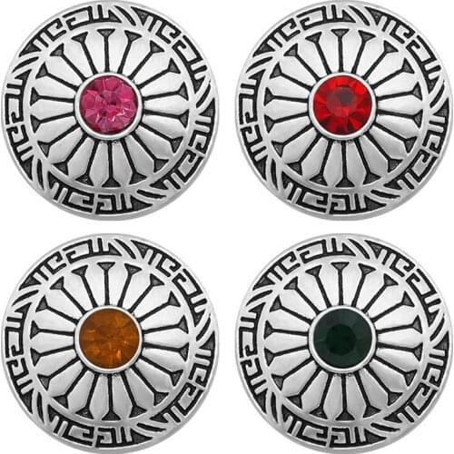 KZ3358 New Beauty Round pattern Rhinestone 20MM Metal snap buttons for DIY 18mm snap jewelry wholesale