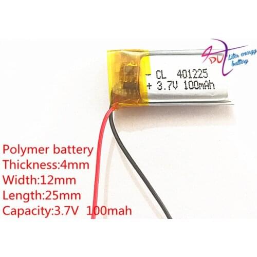 Liter energy battery polymer battery 401225 3.7V 100mAh 351225 361225 401025 Bluetooth headset steelmate genuine small toys