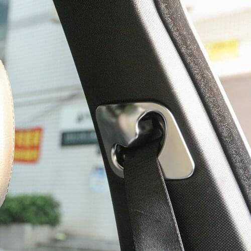 2 Pcs For BMW X5 F15 2014 2015 2016 2017 ABS Matte Chrome Accessories Safety Belt Cover Trim Sticker Car Styling