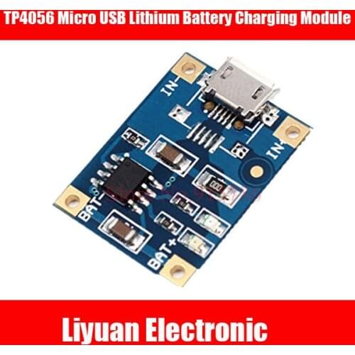 2pcs Lithium Battery Charger Module 1A Micro USB 5V 18650 TP4056 Micro USB Lithium Battery Charging Module and Protection Board