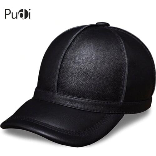 HL028 Genuine Leather Men Baseball Cap Hat New Brand Mens Real Leather Adult Solid Adjustable Hats/caps