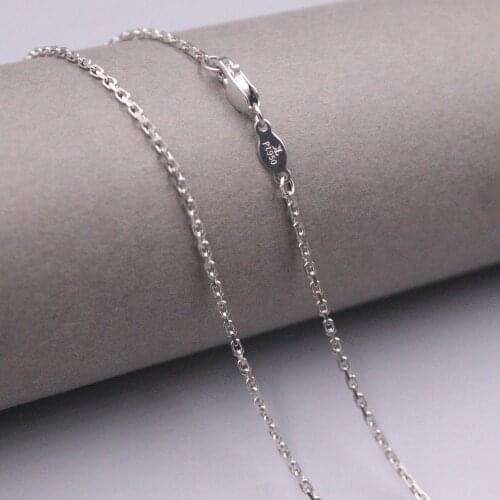Real Platinum 950 Necklace Womens Cable Chain Female 1.2mm Simple Link 45cm/18inch Gift Neckalce Jewellery