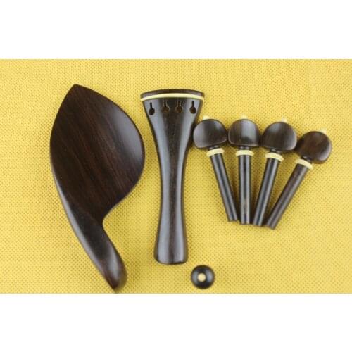 New high quality undyed ebony violin parts 4/4, pegs, tailpiece, chinrest endpin