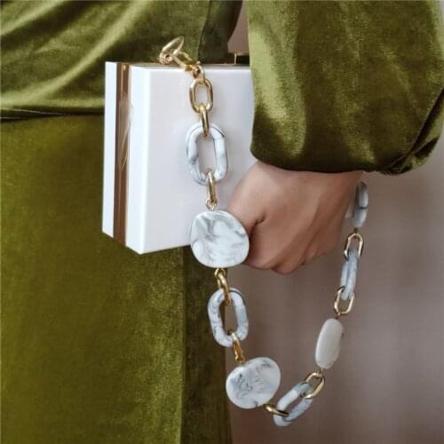 2020 new design acrylic aluminum Decorative purse bag Accessories detachable metal handbag chains