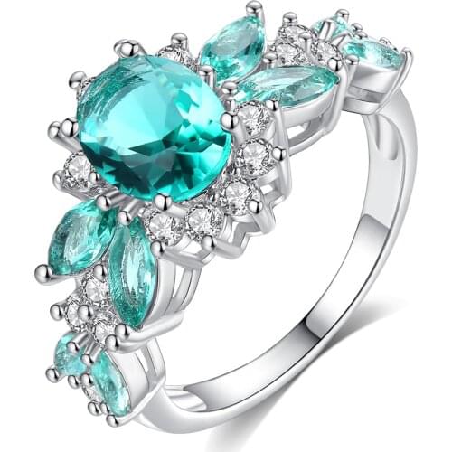 Charm Fashion Single Glamour Seal Metal Ring Colorful Zircon Gift Set Party Party Ring Jewelry Womens Green Clear Crystal Ring