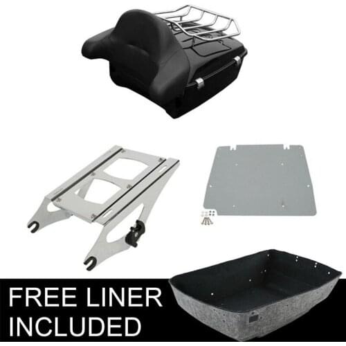 Motorcycle King Trunk Backrest Two Up Rack Base Plate For Harley Touring Tour Pak Pack 2014-2020 Electra Street Glide Road King