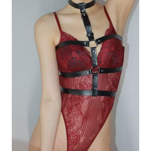 Sexy Body Women Leather Chest Harness Body Gothic Garter Belt BDSM Erotic Lingerie Toy Bandage Underwear Sex Toys