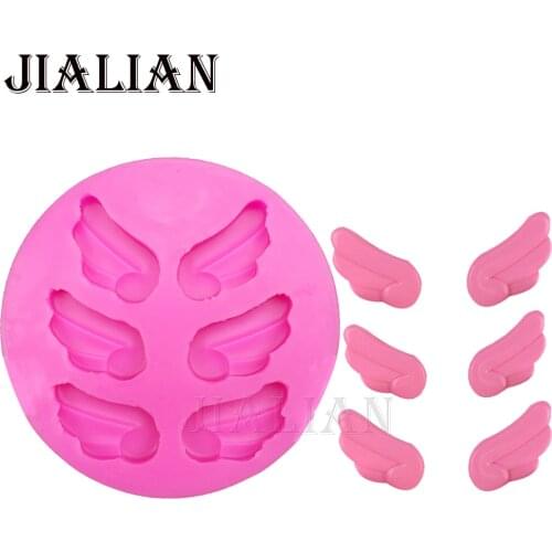 3D angel wings feather wedding cake decorating tools DIY baking fondant silicone mold chocolate sugar art displays T0131
