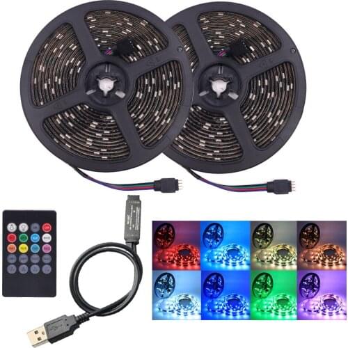 DC5V USB RGB LED Strip Light Music Sync Remote Control 5050 SMD Bedroom TV Mood Lighting DIY Party Home Decoration Dropship