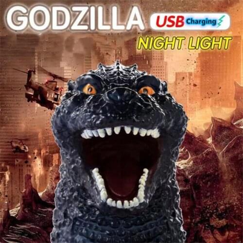 LED Night Light Bandai Godzilla Cute Lamp Home Decoration Lampara Gojira Bedside Decor Kids Gifts Lampe Monster USB Pat Lights