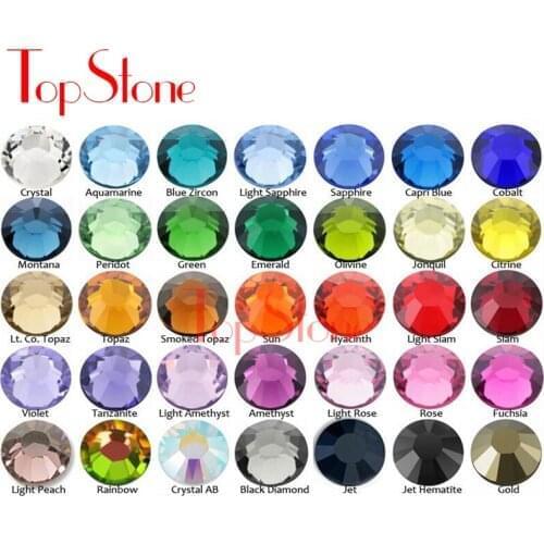 TopStone 2028# Multi Colors Crystal Non Hot Fix Rhinestone Flatback Glass Glue On Stones For Nail Art and Dress Making