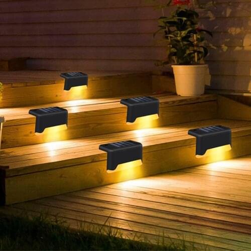 Solar Outdoor Garden Light Warm/White Stair Wall Light LED Street Step Light Waterproof Lighting Decoration For Patio Yard Fence
