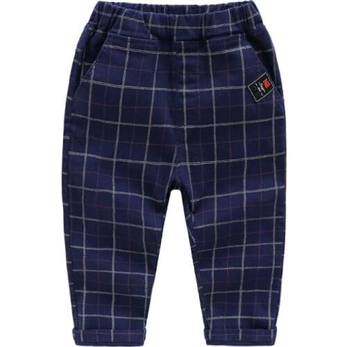 Spring New Childrens Clothing Boys Plaid Pants Toddler Middle Waist Pants School Clothes Casual Long Pants Dropping Shipping