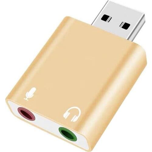 External USB Audio Sound Card USB To Jack 3.5mm Converter Adapter Laptop PC Sound Card Headsets Virtual 7.1 Channel Microphone
