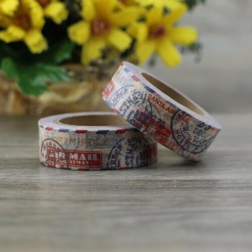 1PC DIY Vintage Postage Stamps Japanese Washi Tape Paper Decorative Adhesive Tape 10m for Scrapbooking Office School Supplies