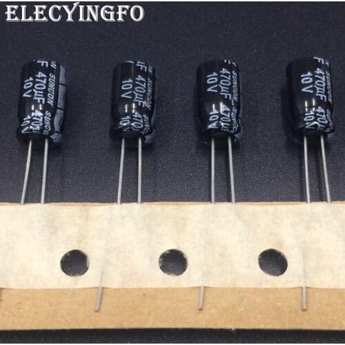 10pcs 470uF 10V470UF SUNCON(SANYO) HC series 6.3x11mm 10V470uF Aluminum Electrolytic Capacitor