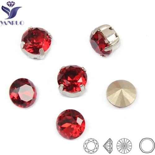 1357 Brilliant Cut Light Siam Sparkly Red Diamante Crystal Rhinestones Claw Sewing Beads Glass Gems Applique For Dance Dress