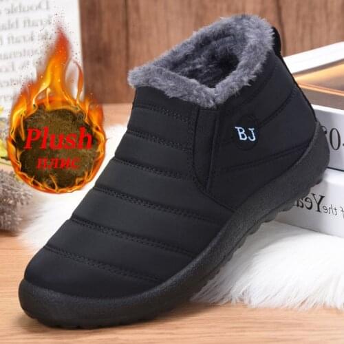 2021 Winter Women And Men Shoes Lightweight Warm Sneakers Man Outdoor Waterproof Snow Ankle Boots Mens Casual Shoes Leather Boot
