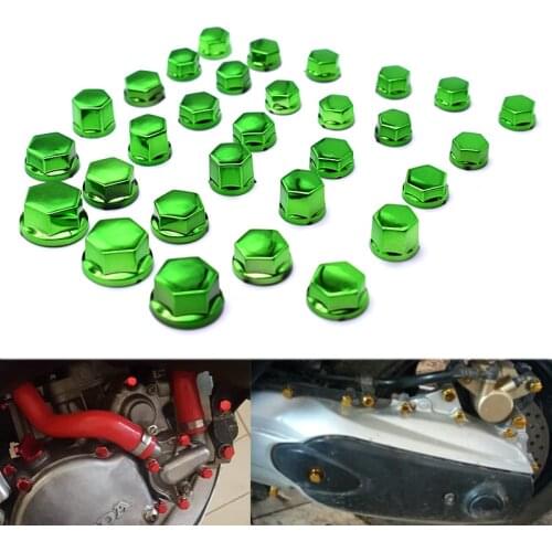 30Pcs/set Motorcycle Screw Cover Cap Nut Bolt Decoration Chrome Plating plastic For Kawasaki ER-6F ER-6N ZX-6 ZZR600 ZX9R Z750