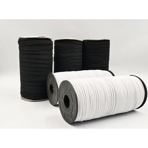 8/10/12MM 5Yards White And Black Flat Elastic Band Cord Elastic Band For DIY Wedding Dress Sewing With Elastic Belt Elastic Knot