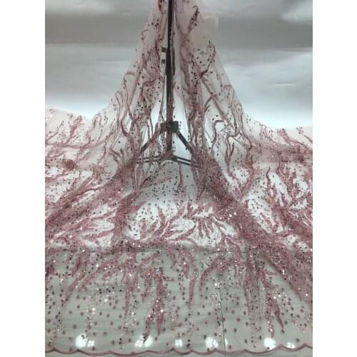 African sequin lace fabric 2021 high-quality lace unique pattern embroidery French tulle lace fabric XX3693