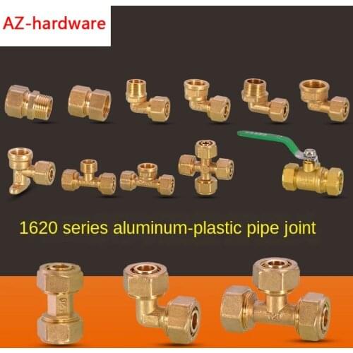 Aluminum Plastic Pipe Direct 1620 * 1/2IN 3/4IN Solar Water Heater Pipe Joint Accessories Outer Wire Pipe Fittings Tee Elbow