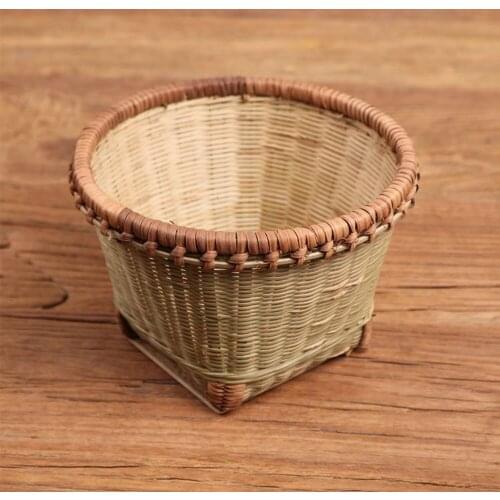 Bamboo Weave Basket For Fruit Vegetables Handmade Bedroom Storage Basket Crop Photography Studio Props Clothing Storage Basket