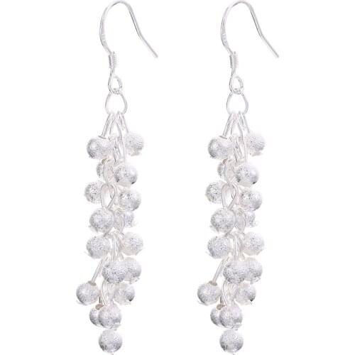 Free shipping silver noble luxury atmosphere exquisite classic frosted grape beads party earrings 2021 trend classic jewelry