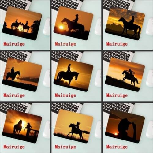 Mairuige big promotion laptop mouse pad Western cowboy sunset horse small size 180 * 220 2mm