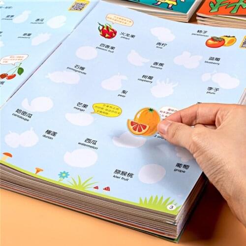 Sticker Bilingual cognition Book Childrens Early Education Click To Read Book Picture English Original Story Book Sticker Book