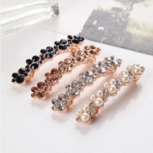 MISANANRYNE Fashion Crystal Rhinestone Pearl Hairpins Barrettes Hair Clip Clamp Jewelry Styling Tools Women Hair Accessories