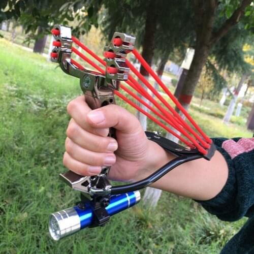 New High Quality Slingshot Great Power Outdoor Hunting Use Foldable Slingshot With Rubber Band Hunting Childrens Toy Catapult
