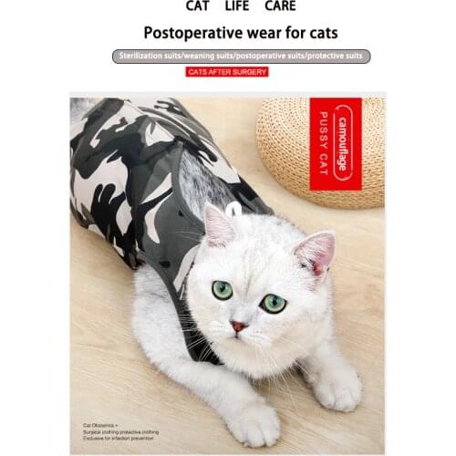 Pet Cat Clothes Anti-Off Anti-bite Breathable Recovery Cloth Postoperative Vest Prevent Lick After Surgery Coat for Cat Supplier