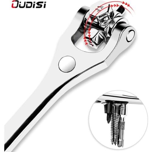 OUDISI Spline Bolt Ratchet Socket Wrench Rotating Wrench 360 Degree Rotating Wrench Universal Furniture Car Repair Manual Tool