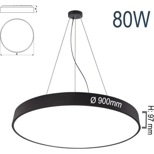 Pamir Lighting 80W Diameter: 900mm Circular Suspended LED Lighting Fixture, PL8SD80E15C Energy Saving Light, Decorative Design